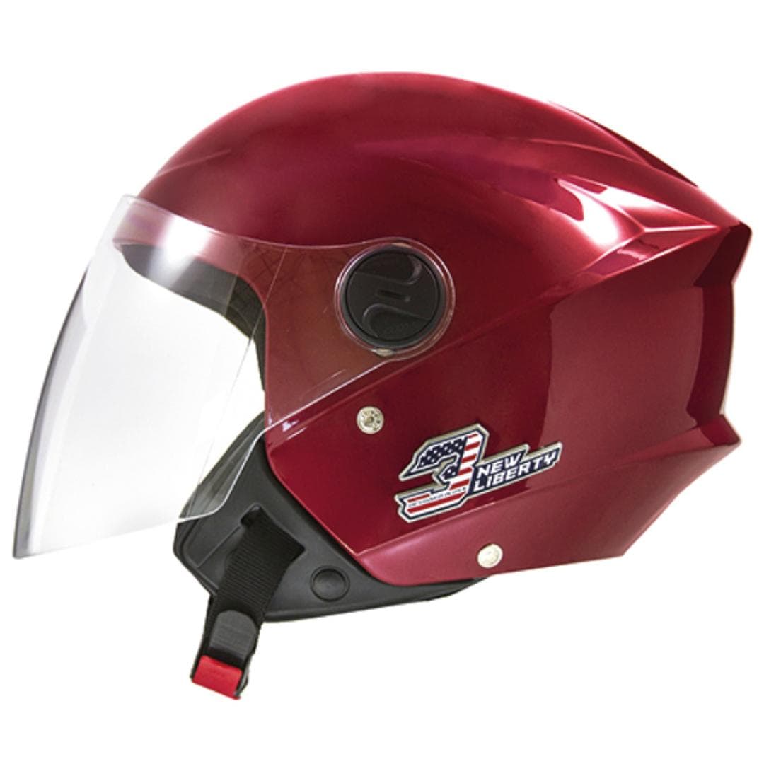 CAPACETE NEW LIBERTY THREE ELITE VERMELHO BRILHANTE Nº 56