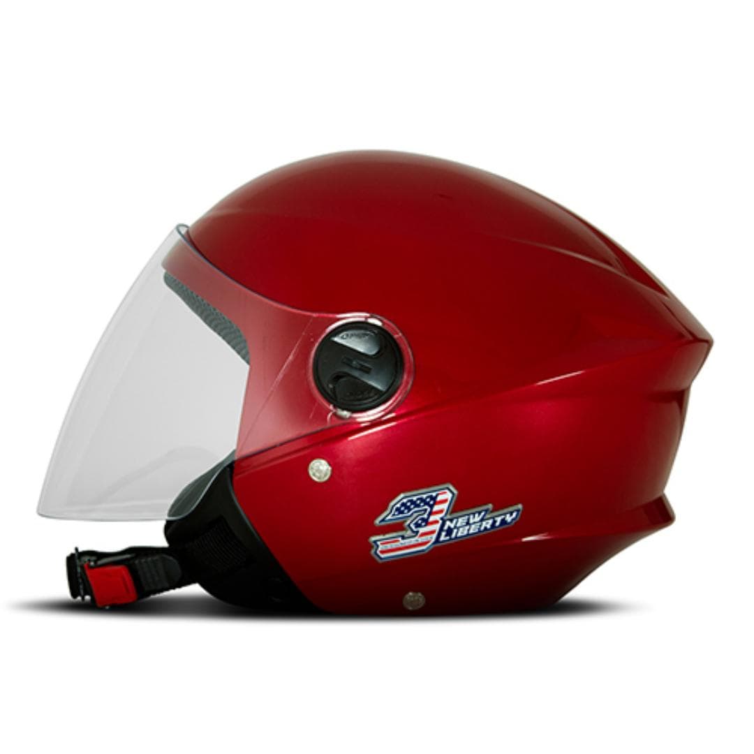 CAPACETE NEW LIBERTY THREE ELITE VERMELHO BRILHANTE Nº 58