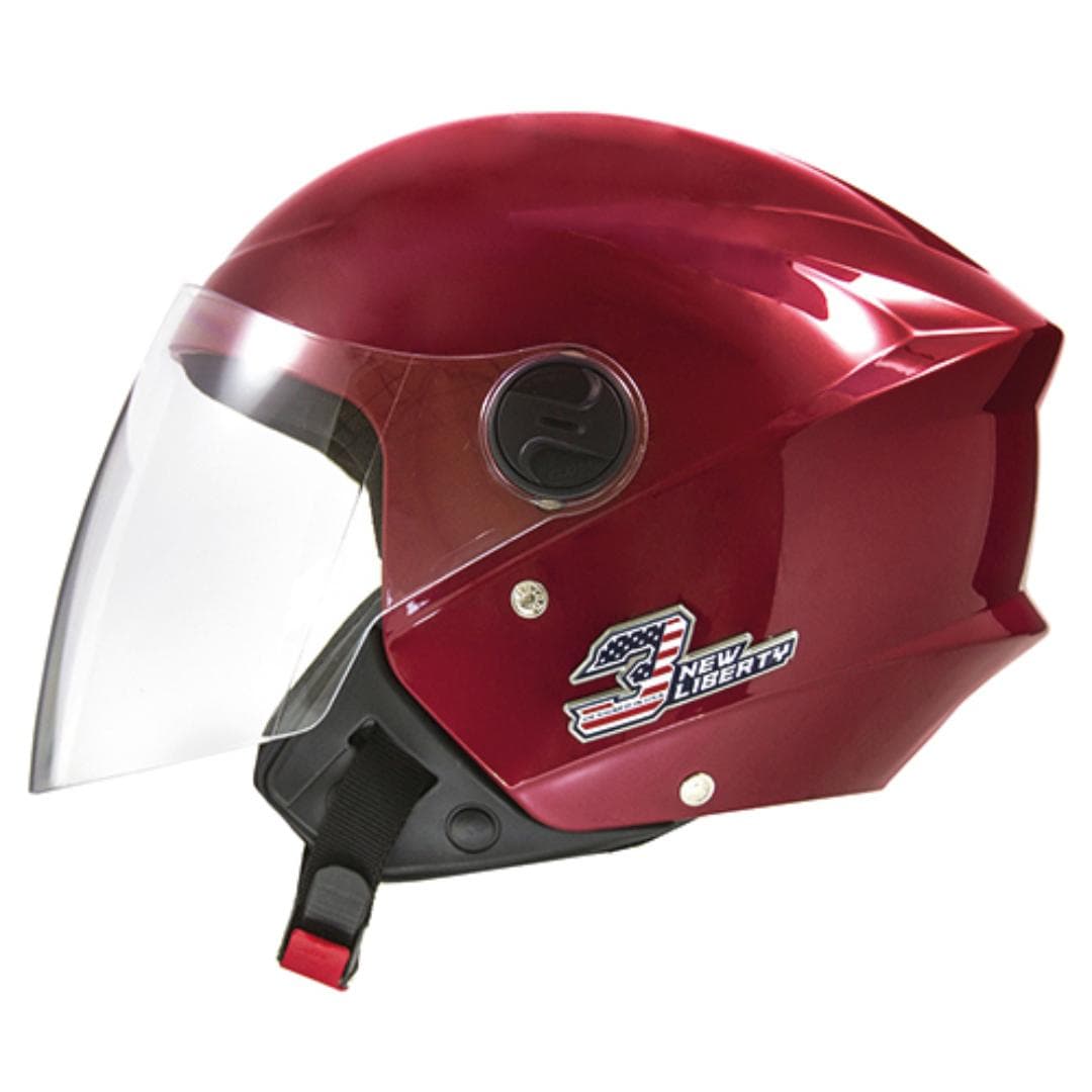 CAPACETE NEW LIBERTY THREE ELITE VERMELHO BRILHANTE Nº 60