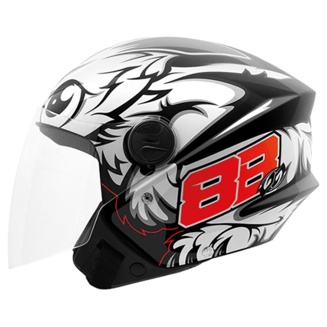 CAPACETE NEW LIBERTY THREE GP 88 PRETO BRILHANTE N°60