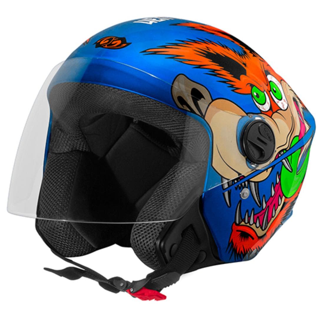 CAPACETE NEW LIBERTY THREE AZUL FOSCO COYOTE Nº 56