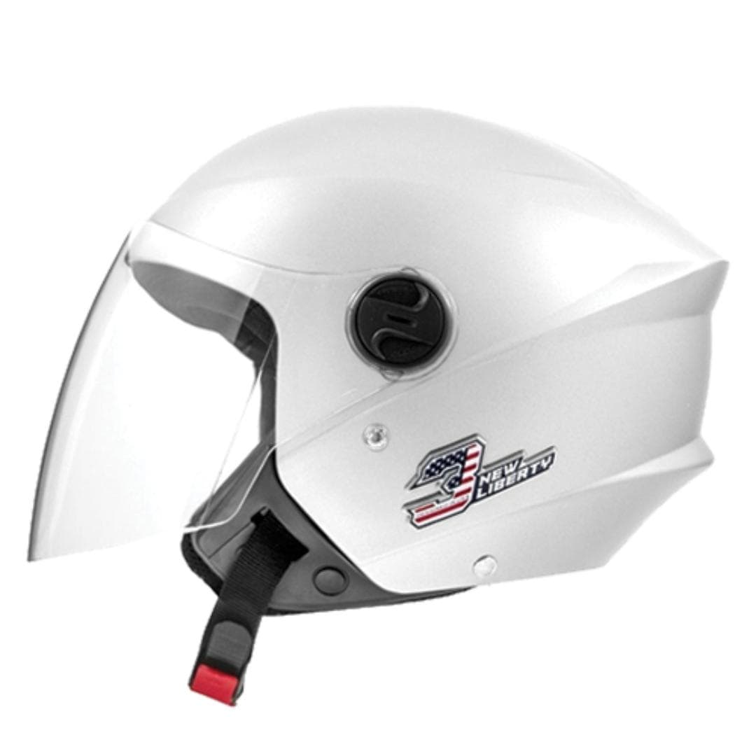 CAPACETE NEW LIBERTY THREE ELITE BRANCO BRILHANTE Nº 56