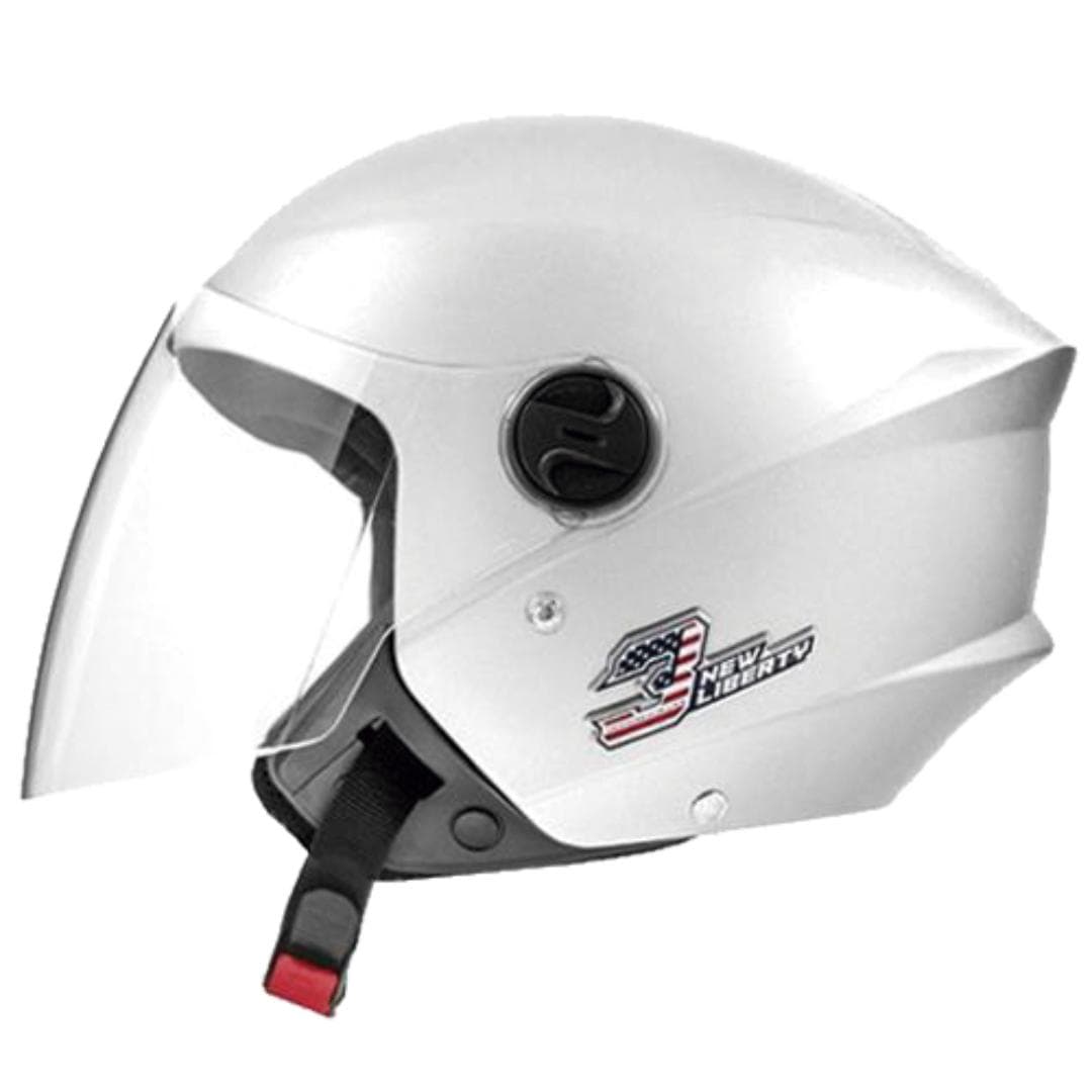 CAPACETE NEW LIBERTY THREE ELITE BRANCO BRILHANTE Nº 58
