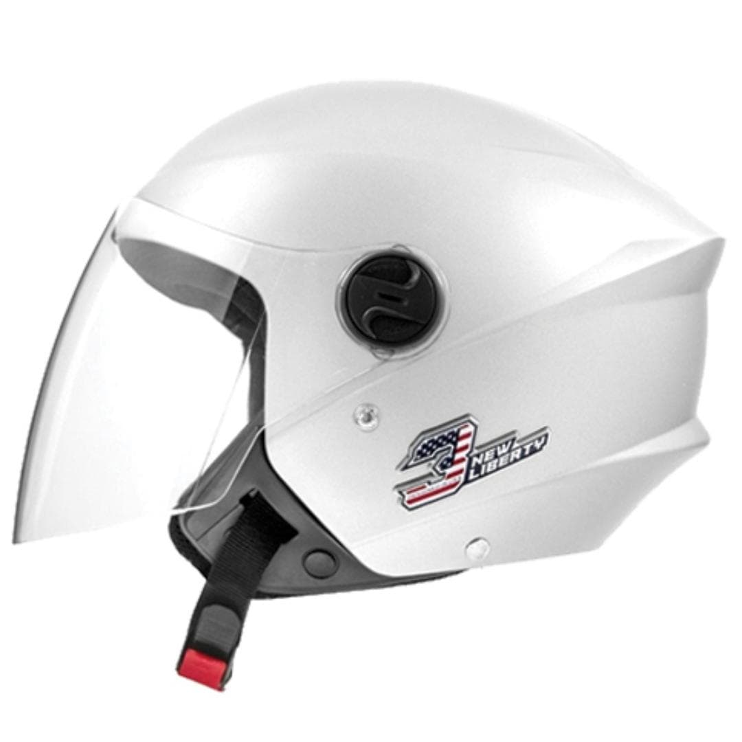 CAPACETE NEW LIBERTY THREE ELITE BRANCO BRILHANTE Nº 60