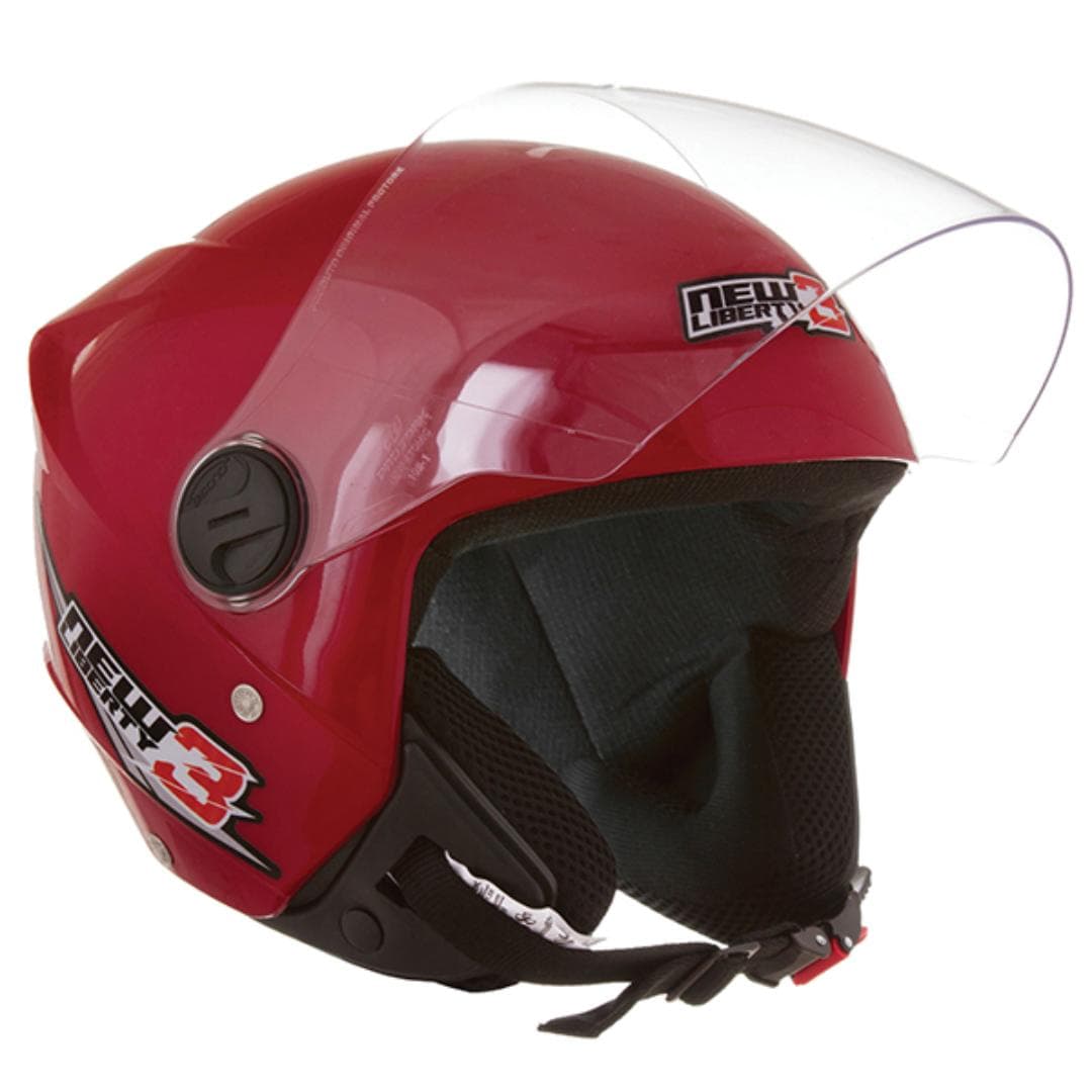 CAPACETE NEW LIBERTY THREE VERMELHO TAM. 60