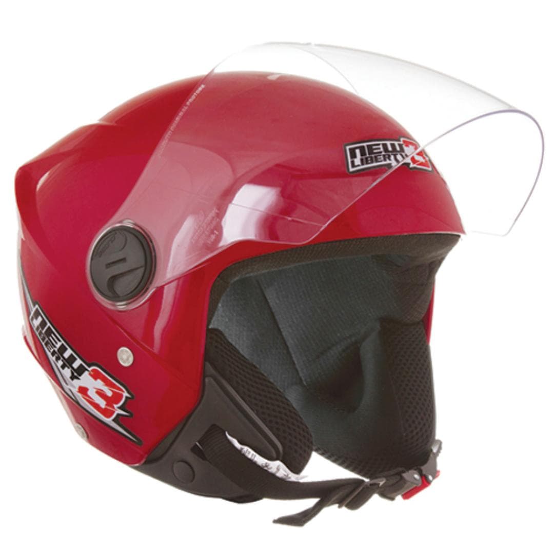 CAPACETE NEW LIBERTY THREE VERMELHO TAM. 56
