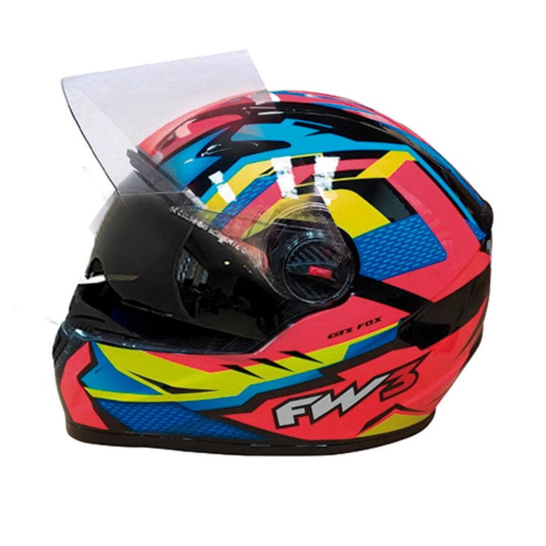 CAPACETE FW3 GTX FOX LARANJA/AZUL C/OCULOS Nº 58