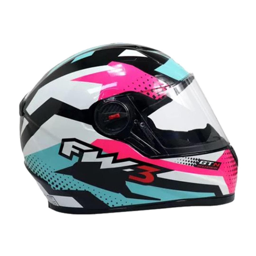 CAPACETE FW3 GTN SUPER PRETO/TIFFANY/ROSA Nº 56