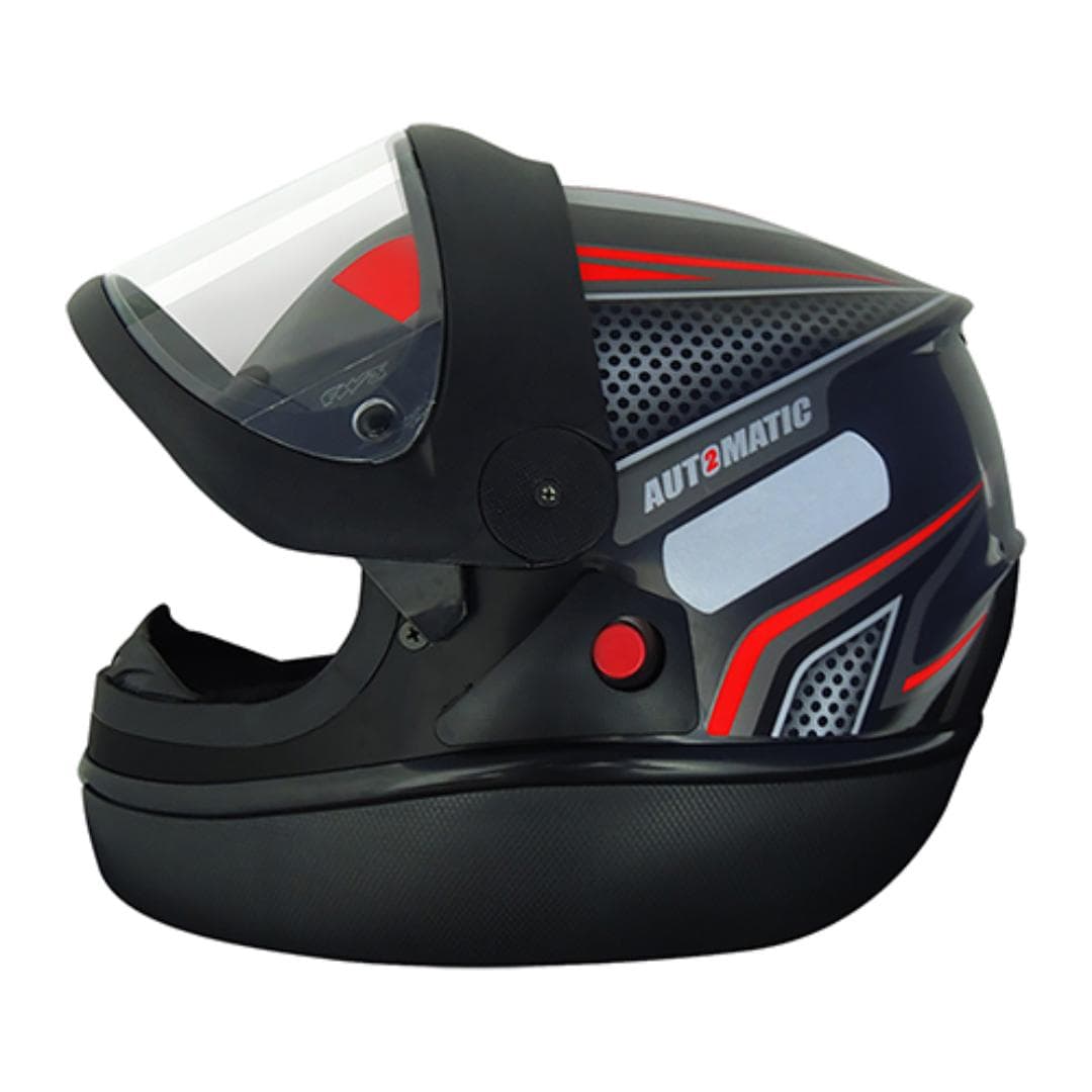 CAPACETE FW3 AUTOMATIC PRETO FOSCO ADESIVO VERMELHO N° 58