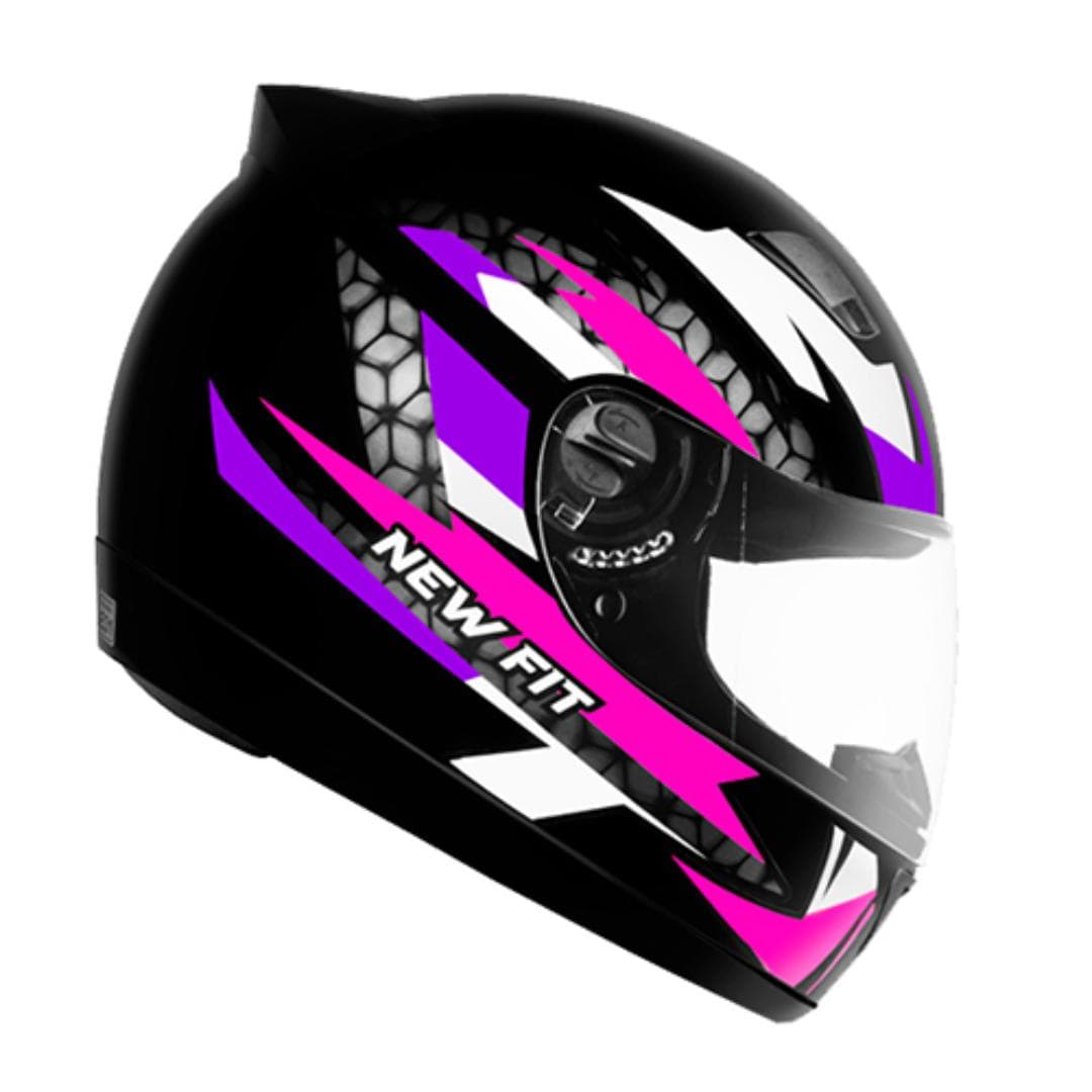 CAPACETE EBF NEW FIT CONTROL PRETO/ROSA Nº 58