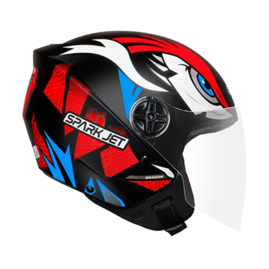 CAPACETE EBF SPARK JET DRAGON PRETO/VERMELHO Nº 58