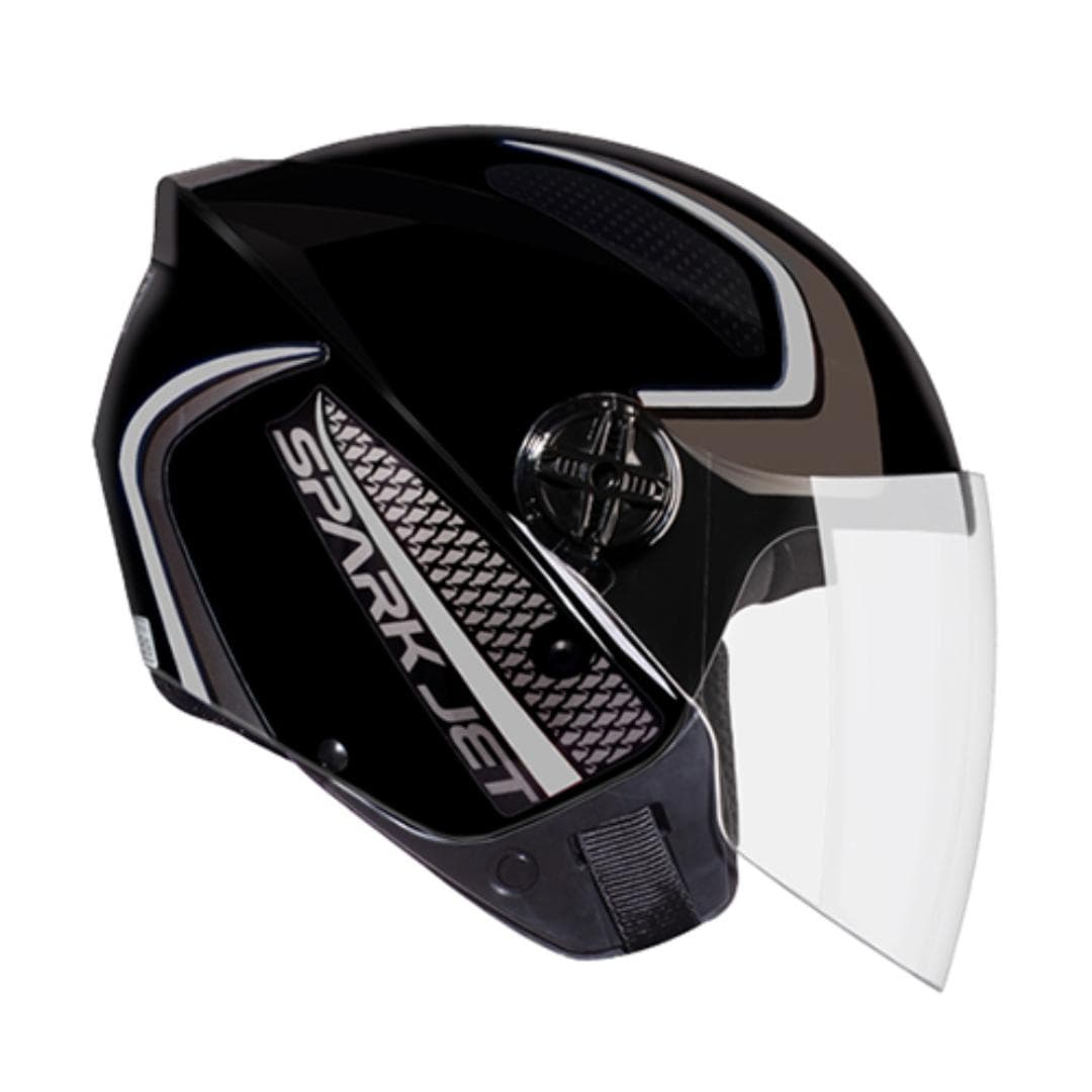 CAPACETE EBF SPARK JET SPEED PRETO/PRATA Nº 56
