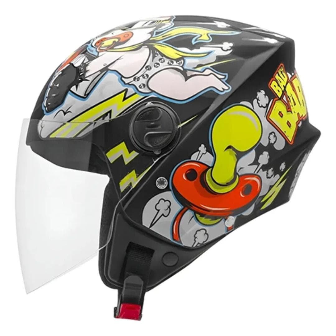 CAPACETE NEW LIBERTY THREE PRETO FOSCO BAD BABY Nº 56