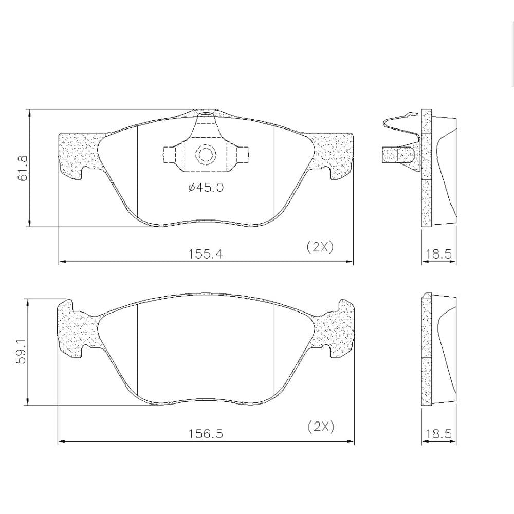 Pastilhas de freio Fiat strada 1.4 8v/1.8 16v/1.8 8v 2008-2024 palio weekend 1.4 8v/1.8 16v 2008-2020 linea 1.8 16v/1.9 16v 2008-2016 idea 1.8 16v/1.8 8v 2006-2015 doblo 1.8 16v...