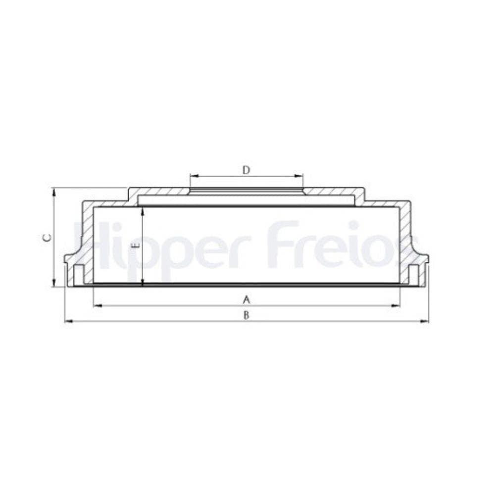 Tambor Freio S/ Cubo Traseiro Hipper Freios MITSUBISHI L200 NEW TRITON SPORT GLX OUTDOOR 2.4 TURBO 2019-2020 / MITSUBISHI L200 NEW TRITON SPORT GLX 2.4 TURBO 2018-2020 / MITSUBI...