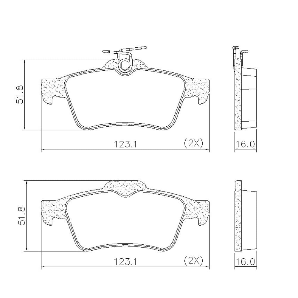 Pastilha Freio Tras Fras-le FORD FOCUS III Sedan 1.6 SE Flex 2015-2019 / FORD FOCUS II Sedan (DB_, FCH, DH) 2.0 GLX Flex 2010-2013 / FORD FOCUS II (DA_, HCP, DP) 2.0 GLX Flex 20...